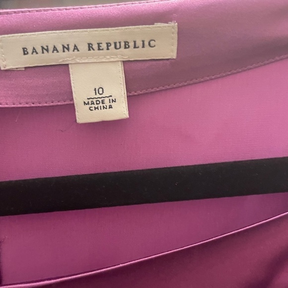 Banana Republic purple ruffle sleeve Silk mini dress size 10 - Picture 12 of 14